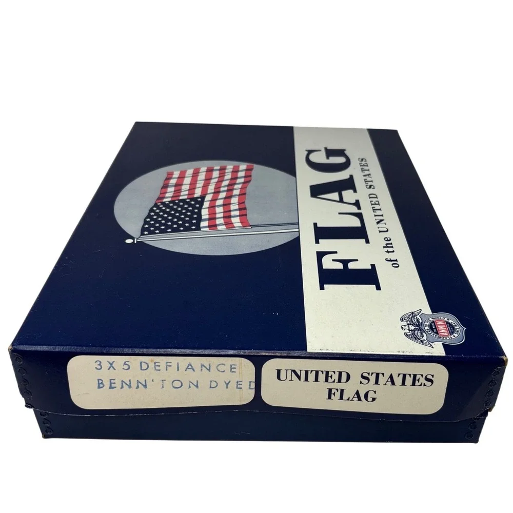 Vintage Annin 3x5 Defiance Bennington 76 Flag US Bicentennial American USA Box